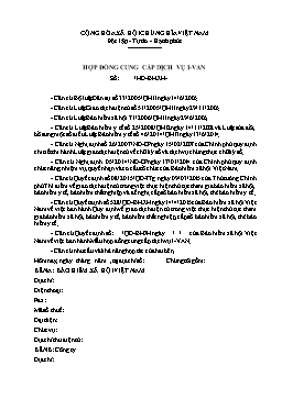 Hợp đồng cung cấp dịch vụ I-VAN