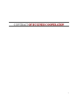 Hợp đồng hợp tác kinh doanh (Song ngữ Anh - Việt)