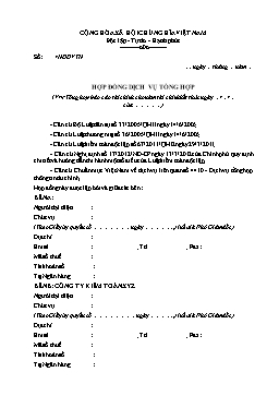 Mẫu Hợp đồng dịch vụ tổng hợp (V/v Tổng hợp Báo cáo tài chính cho năm)