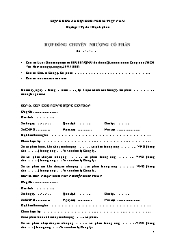 Hợp đồng chuyển nhượng cổ phần mẫu mới năm 2022