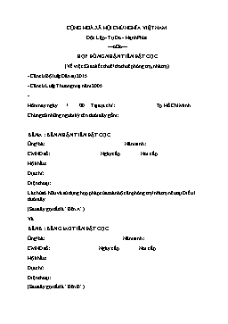 Hợp đồng đặt cọc thuê cho thuê phòng trọ, nhà trọ
