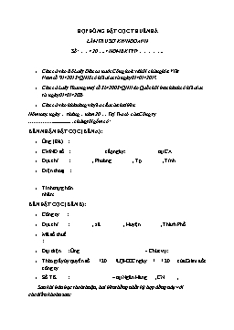 Hợp đồng đặt cọc thuê nhà làm trụ sở kinh doanh