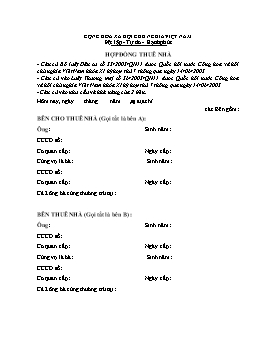 Hợp đồng thuê nhà (chi tiết)