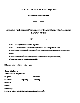 Hợp đồng thuê nhà đất - Quyền sử dụng đất và tài sản gắn liền