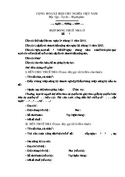 Hợp đồng thuê nhà ở (chuẩn)