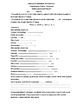 Hợp đồng thuê phòng bằng Tiếng Anh