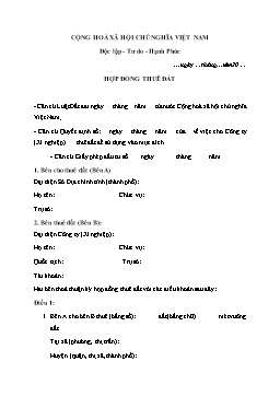 Mẫu hợp đồng cho thuê đất mới nhất theo quy định
