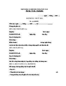 Mẫu hợp đồng thuê địa điểm dạy thêm ngoài nhà trường