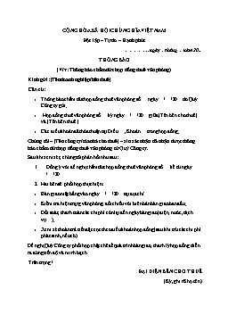 Thông báo về việc chấm dứt hợp đồng thuê văn phòng